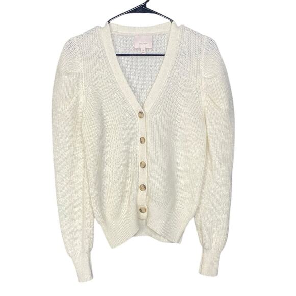 Cinq à Sept Carly Cardigan in Ivory Women's XS - Picture 3 of 8